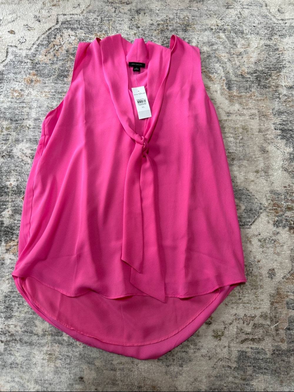 Ann Taylor Hot Pink Tie-Neck Sleeveless Camisole